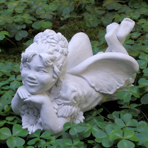 Daisy Fairy Garden Statue Daisies Cement Statuary Sculpture Cute Little